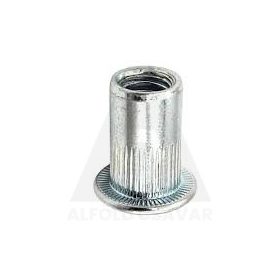 Szegecsanya M10 Peremes kerek rovátkolt galv.horg.