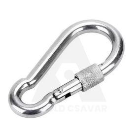 Karabíner Rugós csavarbiztosítós 5x50