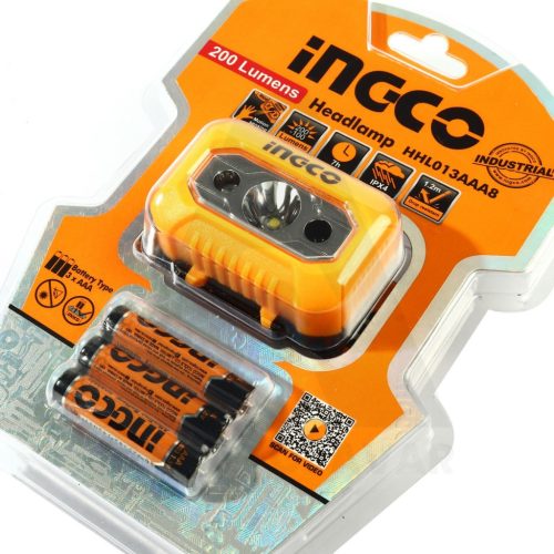 Fejlámpa 200 Lumens+elem INGCO