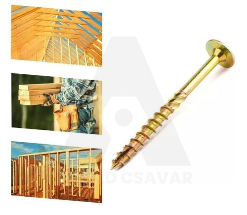 Ácsszerkezeti csavar 10x240/80 laposfejű peremes Torx