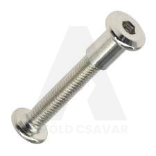 Bútorösszehúzó csavar M6x25 14mm lapos fej 4.8 HEX