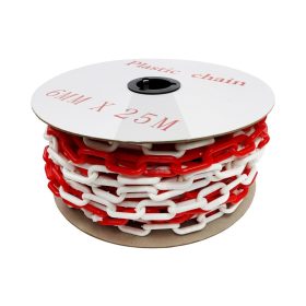 Lánc műanyag 6x(25m) piros-fehér