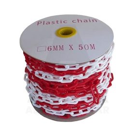 Lánc műanyag 6x(50m) piros-fehér