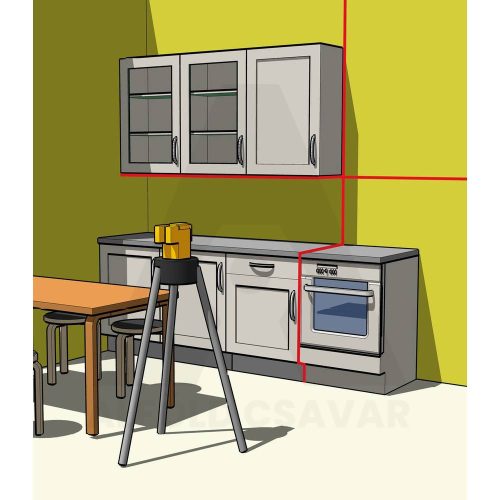 Keresztvonalas lézer, önbeálló, Stabila LAX50