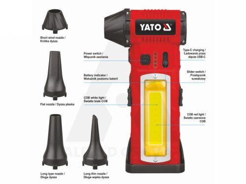 Légseprű YATO 7,4V 4Ah 6 részes