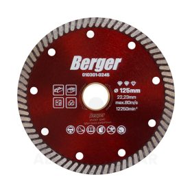 Gyémánttárcsa vékony turbo 125x22.23/SH7mm BERGER