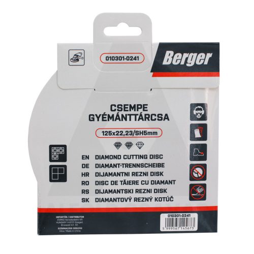 Gyémánttárcsa csempevágó 125x22.23/SH5mm BERGER
