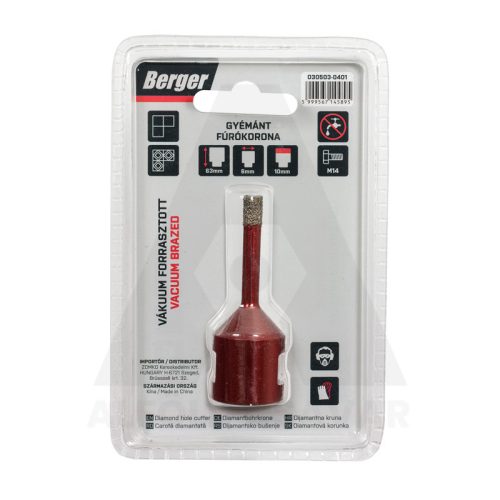 Gyémánt koronafúró 6x63xSH10mm/M14 Berger