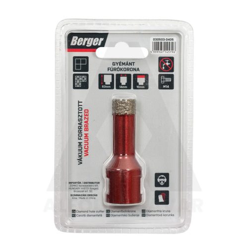 Gyémánt koronafúró 14x63xSH10mm/M14 Berger