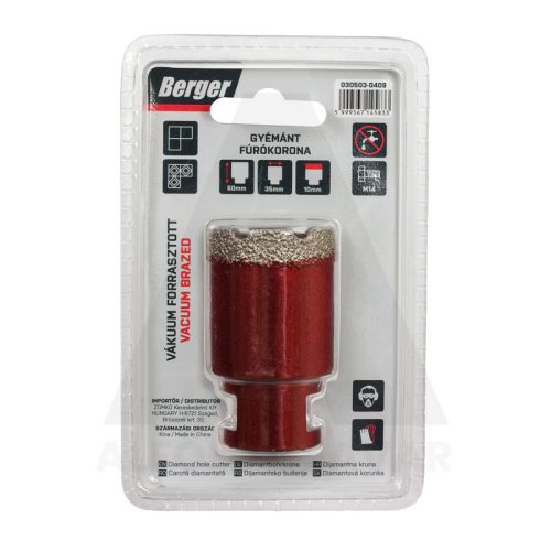 Gyémánt koronafúró 35x60xSH10mm/M14 Berger
