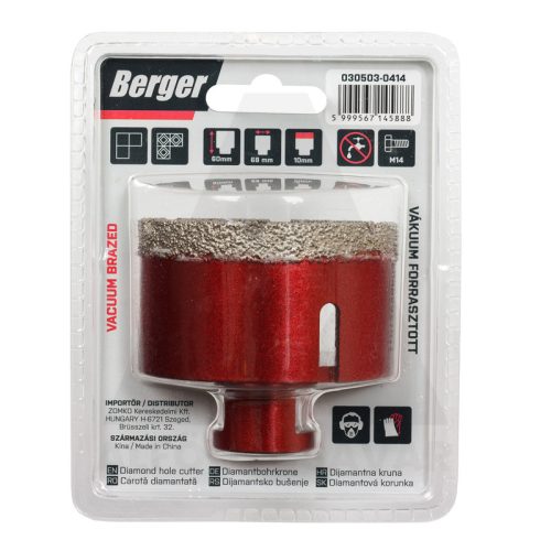 Gyémánt koronafúró 68x60xSH10mm/M14 Berger
