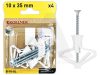 Gipszkarton dübel+csavar 10x35mm 4db-os