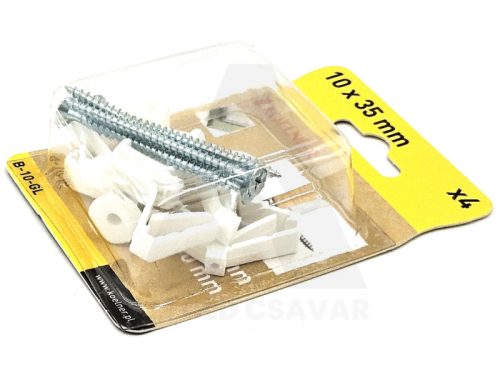 Gipszkarton dübel+csavar 10x35mm 4db-os