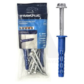 10x80mm FFS Tokrögzítő dübel rövid HLF+Torx40/4db