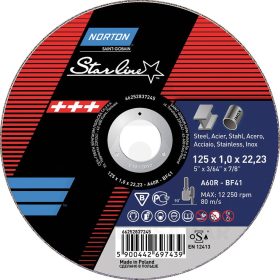 Vágókorong Fém/INOX 125x1mm Norton