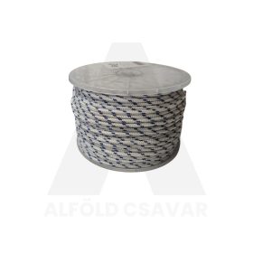 Kötél fonatolt PP 6mm fehér/kék
