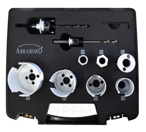 Lyukfűrész készlet 10 db-os 19-64mm/adapter/HEXKEY