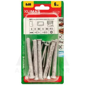 8x80 Rögzítőcsavar+tipli SFKH / 6db-os