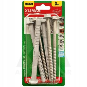 10x120 Rögzítőcsavar+tipli HLF-TORX / 3db-os
