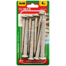 10x100 Rögzítőcsavar+tipli HLF-TORX / 4db-os