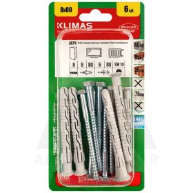 8x80 Rögzítőcsavar+tipli HLF / 6db-os