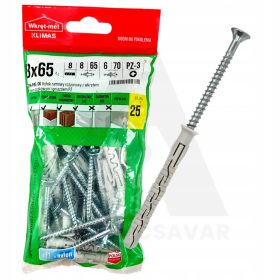 8x60 Rögzítőcsavar+tipli SFKH / 25 db-os