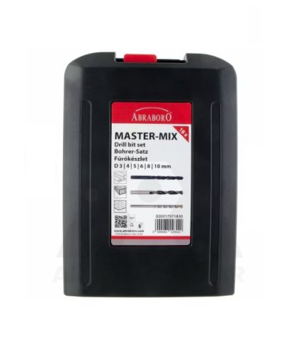 Mixkészlet fa/fém/kőzetfúró 3x(3+4+5+6+8+10)mm